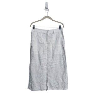 Lauren Ralph Lauren white linen maxi skirt size 0 quiet luxury coastal cottage